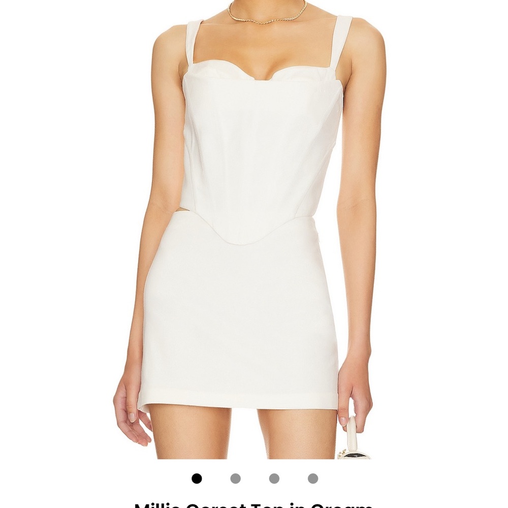 NBD White Corset Top and Skirt Set (Small)